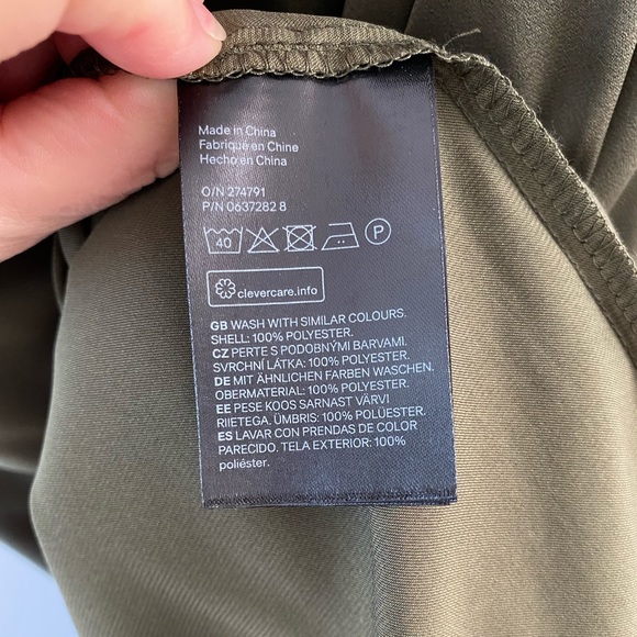 NEW - H&M Silky Dark Green Dress - Picture 7 of 8